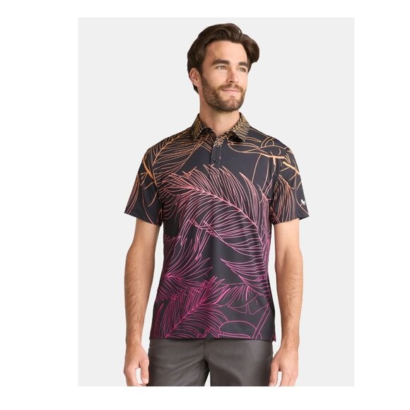NWT Big Men’s Palm Print Golf Polo Shirt – Size 2XL (Birdie Bound) - Picture 1 of 6